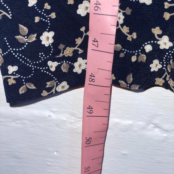 Vintage Erika Black Floral Short Sleeve Button Front Maxi Dress Grunge Everyday - Picture 9 of 9